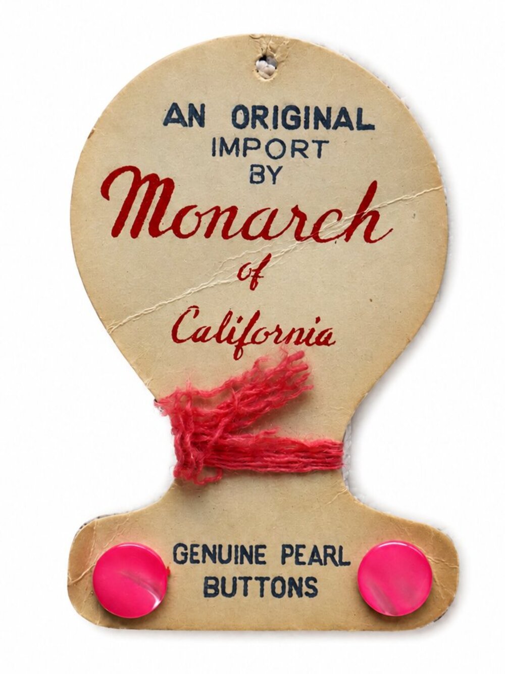 Vintage Monarch of California Genuine Pearl Buttons